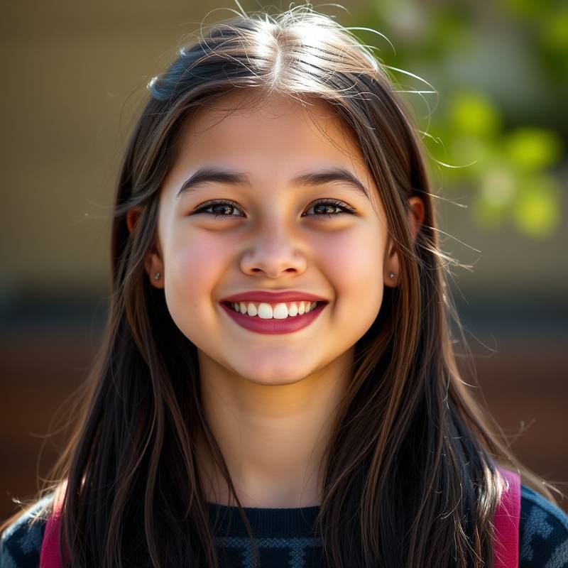 Retrato de um aluno sorrindo.